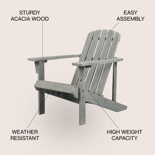 Swami Outdoor Patio Acacia Wood Adirondack Chair