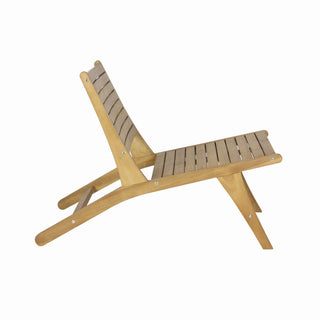 Pace Mid-Century Modern Wood Armless Outdoor Patio Chair