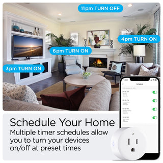 Sasha Smart Plug - WiFi Remote App Control for Lights & Appliances; Compatible with Alexa and Google Home Assistant, No Hub Required