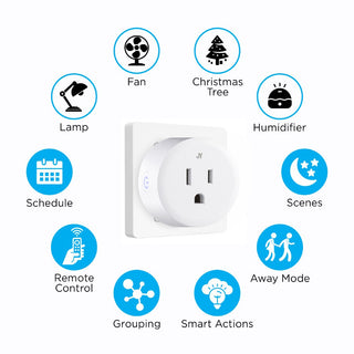 Sasha Smart Plug - WiFi Remote App Control for Lights & Appliances; Compatible with Alexa and Google Home Assistant, No Hub Required