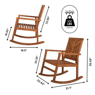 Timothy Chevron-Back Outdoor Rocking Chair