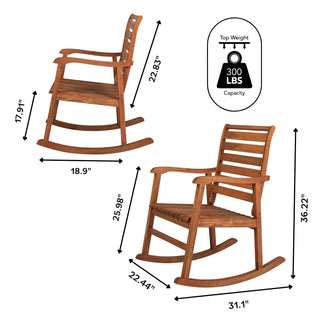 Winado Slat-Back Outdoor Rocking Chair