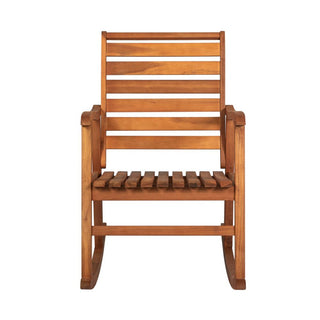 Winado Modern Slat-Back 300-Lbs Support Acacia Wood Patio Outdoor Rocking Chair