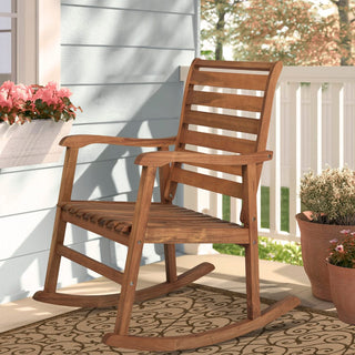 Winado Slat-Back Outdoor Rocking Chair