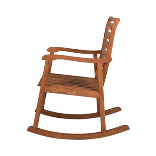 Winado Modern Slat-Back 300-Lbs Support Acacia Wood Patio Outdoor Rocking Chair