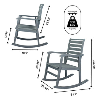 Winado Slat-Back Outdoor Rocking Chair