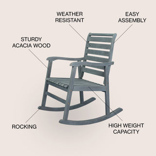 Winado Slat-Back Outdoor Rocking Chair