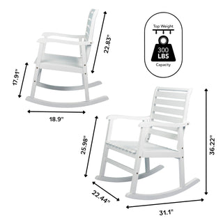 Winado Slat-Back Outdoor Rocking Chair