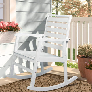 Winado Slat-Back Outdoor Rocking Chair