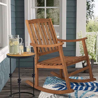 Rajon Slat-Back Outdoor Rocking Chair