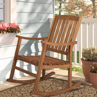 Rajon Slat-Back Outdoor Rocking Chair