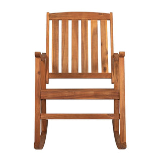 Teak Classic Slat-Back 300-Lbs Support Acacia Wood Patio Outdoor Rocking Chair