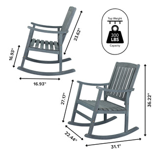 Rajon Slat-Back Outdoor Rocking Chair