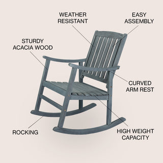 Rajon Slat-Back Outdoor Rocking Chair