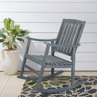 Rajon Slat-Back Outdoor Rocking Chair