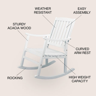 Rajon Slat-Back Outdoor Rocking Chair