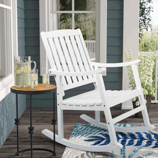 Rajon Slat-Back Outdoor Rocking Chair