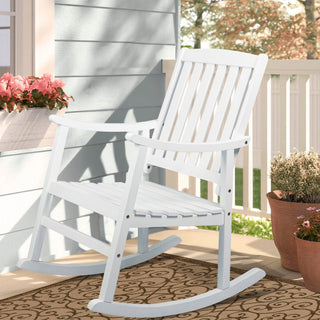 Rajon Slat-Back Outdoor Rocking Chair