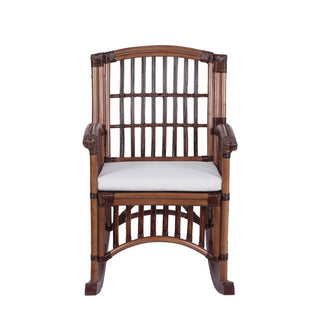 Clarissa Bohemian Farmhouse Woven Rattan/Wood Rocking Chair