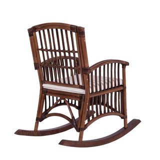 rattan Bohemian Farmhouse Woven Rattan/Wood Rocking Chair