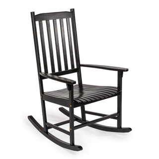 Rocking Farmhouse Classic Slat-Back 350-LBS Support Acacia Wood Outdoor Rocking Chair