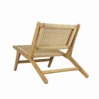 Beachcrest Mid-Century Modern Woven Seagrass Wood Armless Lounge Chair