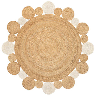 Scarlet Two-tone Jute Hippy Circle Area Rug