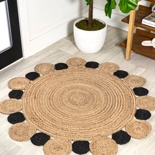 Scarlett Two-tone Jute Hippy Circle Area Rug