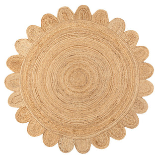 Fierce Boho Jute Scalloped Circle Area Rug