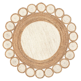 Zenith Two-tone Jute Circle Border Area Rug