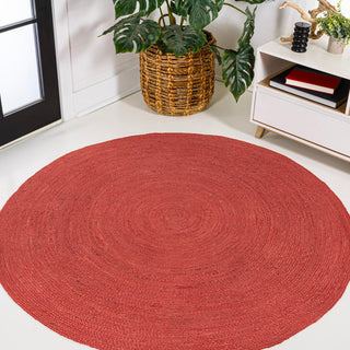 Pilu Braided Coastal Cottage Round Jute Area Rug