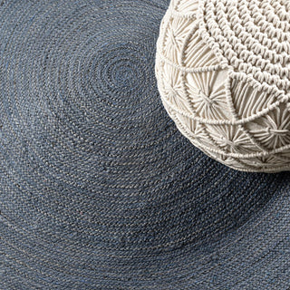 Pilu Braided Coastal Cottage Round Jute Area Rug