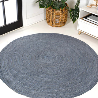 Pilu Braided Coastal Cottage Round Jute Area Rug