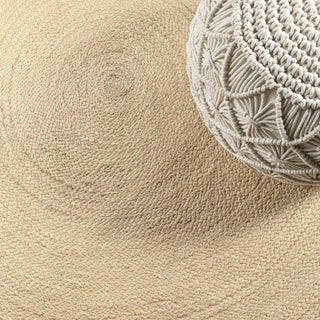 Pilu Braided Coastal Cottage Round Jute Area Rug