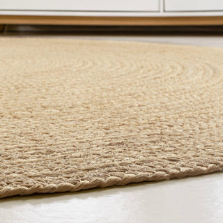 Pilu Braided Coastal Cottage Round Jute Area Rug