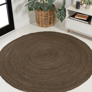 Pilu Braided Coastal Cottage Round Jute Area Rug