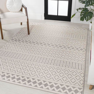 chevron High-Low Modern Trellis Geometric Indoor/Outdoor Area Rug