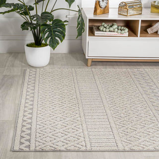 chevron High-Low Modern Trellis Geometric Indoor/Outdoor Area Rug