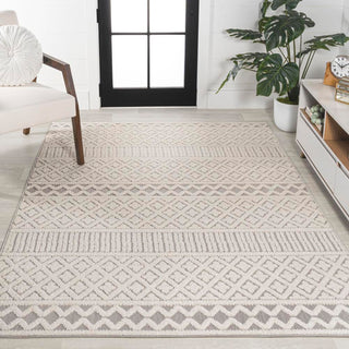 chevron High-Low Modern Trellis Geometric Indoor/Outdoor Area Rug