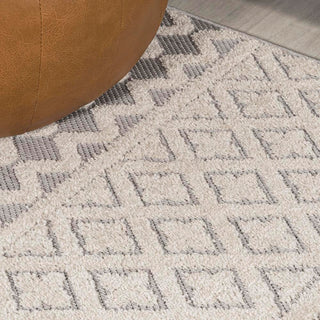 chevron High-Low Modern Trellis Geometric Indoor/Outdoor Area Rug