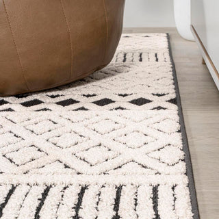 chevron High-Low Modern Trellis Geometric Indoor/Outdoor Area Rug