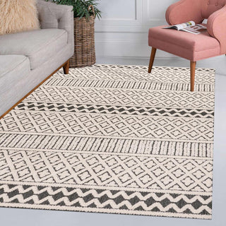 chevron High-Low Modern Trellis Geometric Indoor/Outdoor Area Rug