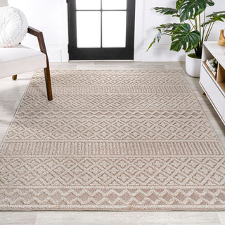 chevron High-Low Modern Trellis Geometric Indoor/Outdoor Area Rug