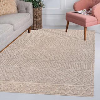 chevron High-Low Modern Trellis Geometric Indoor/Outdoor Area Rug