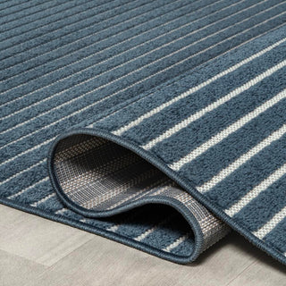 Fedir Minimalist Scandi Striped Navy/ivory 2 ft. x 8 ft. Runner Rug