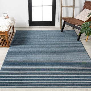 Fedir Minimalist Scandi Striped Navy/ivory 2 ft. x 8 ft. Runner Rug