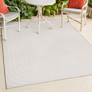 Baya High-Low Modern Scandinavian Arch Stripe Monotone Indoor/Outdoor Area Rug