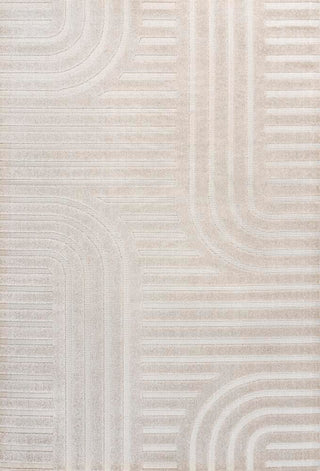 Verde High-Low MidCentury Modern Arch Stripe Two-Tone Indoor/Outdoor Area Rug