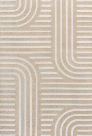 Verde High-Low MidCentury Modern Arch Stripe Two-Tone Indoor/Outdoor Area Rug