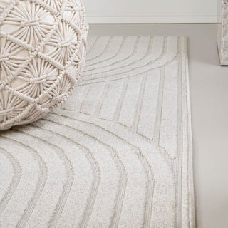 Sophia High-Low MidCentury Modern Arch Stripe Two-Tone Indoor/Outdoor Area Rug